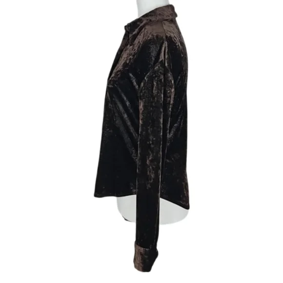 Vintage Corrida Paris Subtle Sparkle Long Sleeve Shirt in Dark Brown, 2 - Picture 3 of 8